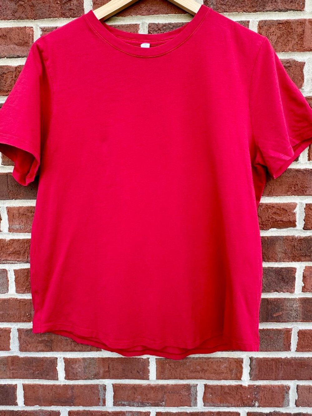 Lululemon Love Crewneck Tee Womens Size 12 Oxford Red Super Soft Pima Cotton